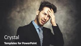  Presentation with financial crisis - Amazing presentation design having desperate-businessman-financial-crisis-concept backdrop and a dark gray colored foreground