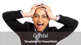  Presentation with financial crisis - Slide deck featuring desperate-businesswoman-financial-crisis-concept background and a dark gray colored foreground