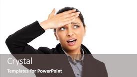  Presentation with financial crisis - Amazing slide deck having desperate-businesswoman-financial-crisis-concept backdrop and a dark gray colored foreground