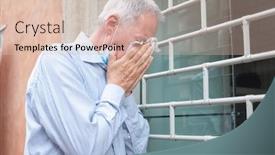  Presentation with coronavirus - Beautiful presentation theme featuring desperate-caucasian-shop-owner backdrop and a lemonade colored foreground