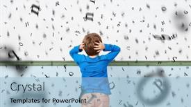  Presentation with whiteboard - Beautiful PPT layouts featuring desperate-child-with-dyslexia backdrop and a light blue colored foreground