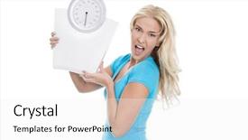  Presentation with body balance - Cool new slide set with desperate concept for eating disorder backdrop and a white colored foreground