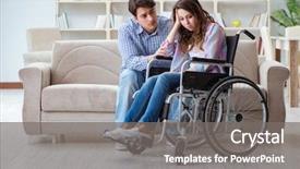  Presentation with disabled person - Slides consisting of desperate disabled person on wheelchair background and a gray colored foreground