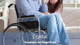  Presentation with disabled person - Amazing slides having desperate-disabled-person-on-wheelchair backdrop and a teal colored foreground