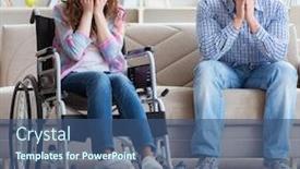  Presentation with disabled person - Cool new presentation with desperate-disabled-person-on-wheelchair backdrop and a ocean colored foreground