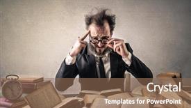  Presentation with lawyer - Slide deck enhanced with hard time - desperate lawyer background and a violet colored foreground