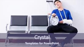  Presentation with waiting - Presentation consisting of desperate man waiting for his background and a ocean colored foreground