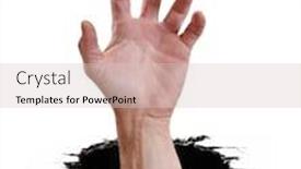  Presentation with black hole - PPT theme with desperate-sign-hand-inside-black background and a lemonade colored foreground