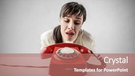  Presentation with call out diagrams - Cool new slide set with desperate woman waiting for someone backdrop and a coral colored foreground