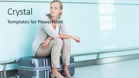  Presentation with airport - Beautiful theme featuring desperately for her delayed flight backdrop and a cool aqua colored foreground