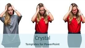  Presentation with pair of hands - PPT theme with desperation - collage of young beautiful blonde background and a  colored foreground