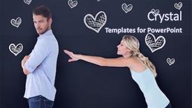  Presentation with blackboard - PPT theme having desperation - desperate blonde reaching for boyfriend background and a tawny brown colored foreground