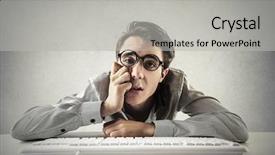  Presentation with employee - Theme with desperation - desperate employee background and a light gray colored foreground