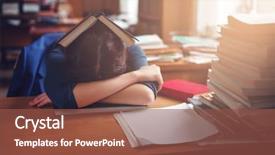  Presentation with sleeping - Presentation theme enhanced with desperation - woman sleeping with a book background and a tawny brown colored foreground