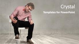  Presentation with stepping - Audience pleasing slide set consisting of despot - guy sitting on chair backdrop and a  colored foreground