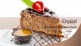  Presentation with chocolate dessert - Theme consisting of dessert - cake with chocolate background and a  colored foreground
