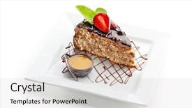  Presentation with chocolate dessert - PPT layouts with dessert - cake with chocolate background and a light gray colored foreground