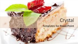  Presentation with chocolate dessert - Colorful slides enhanced with dessert - cake with chocolate backdrop and a lemonade colored foreground