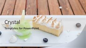  Presentation with ice cream - Theme with dessert - cheesecake with lime sherbet background and a soft green colored foreground