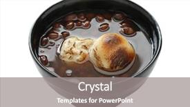  Presentation with rice cake - PPT theme consisting of dessert a bowl of red background and a  colored foreground