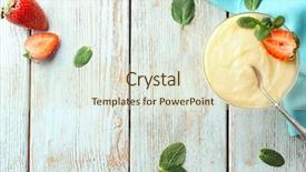  Presentation with dessert - Audience pleasing slides consisting of dessert bowl with vanilla pudding backdrop and a soft green colored foreground