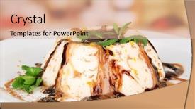  Presentation with chocolate dessert - Presentation design having valley sagarmatha national park nepal background and a teal colored foreground