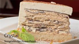  Presentation with ice cream cake - Presentation with dessert cake from ice cream background and a coral colored foreground