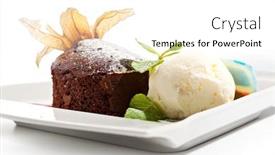  Presentation with ice cream cake - Slide set enhanced with water reflections in water level background and a gray colored foreground