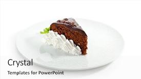  Presentation with chocolate dessert - Amazing theme having dessert - chocolate cake backdrop and a white colored foreground