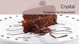  Presentation with chocolate dessert - Theme with dessert - chocolate cake background and a mint green colored foreground