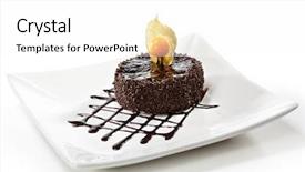  Presentation with chocolate dessert - Beautiful PPT layouts featuring dessert - chocolate iced cake with poppy seed backdrop and a white colored foreground