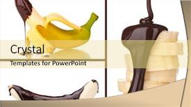  Presentation with chocolate dessert - Colorful slides enhanced with dessert collage - banana with chocolate backdrop and a  colored foreground