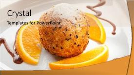  Presentation with dessert - Amazing PPT theme having dessert - fried ice cream backdrop and a lemonade colored foreground
