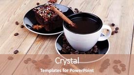  Presentation with hot chocolate - PPT theme consisting of dessert hot black coffee background and a coral colored foreground