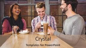  Presentation with food industry - Amazing slide deck having food industry chocolate - group of friends enjoying backdrop and a coral colored foreground