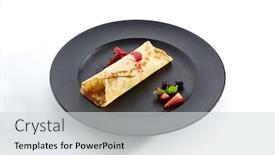  Presentation with pancake - Colorful PPT layouts enhanced with fried pancake with ice-cream backdrop and a light gray colored foreground