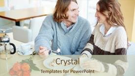  Presentation with restaurant menu bistro cafe - Beautiful PPT layouts featuring dessert in restaurant or cafe backdrop and a  colored foreground