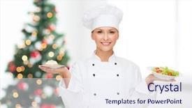  Presentation with christmas food - Slide deck with dessert menu - cooking people holidays and food background and a sky blue colored foreground