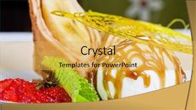  Presentation with strawberry ice cream - Cool new presentation design with dessert of pancake with banana backdrop and a yellow colored foreground