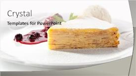  Presentation with ice cream cake - Audience pleasing slide deck consisting of dessert - pancake cake with ice cream berries jam and fresh mint leaf backdrop and a white colored foreground