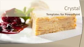  Presentation with ice cream cake - Amazing presentation theme having dessert - pancake cake with ice cream berries jam and fresh mint leaf backdrop and a cream colored foreground