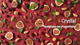  Presentation with natural ingredients - Amazing theme having dessert pattern from ripe fig backdrop and a tawny brown colored foreground