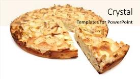  Presentation with dessert - Presentation theme consisting of dessert sweet apple pie isolated background and a  colored foreground