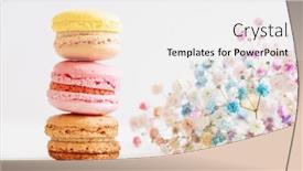  Presentation with colorful flower - Slide deck with dessert-sweet-colorful-macarons background and a white colored foreground