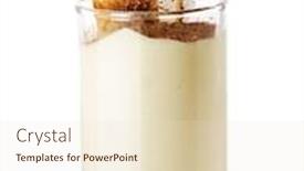  Presentation with tiramisu - Presentation theme featuring dessert - tiramisu glass with cocoa powder background and a lemonade colored foreground