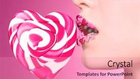  Presentation with creative - Slides featuring young woman with creative make background and a coral colored foreground