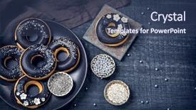  Presentation with sweets - Slide set consisting of energized - black and white sweets background and a ocean colored foreground