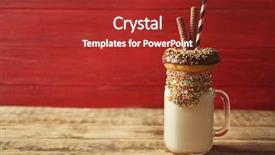  Presentation with milkshake - Slide set consisting of full cream milk - milkshake donut and other sweets background and a red colored foreground