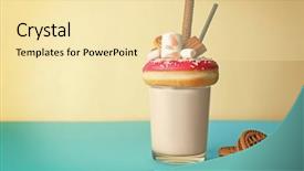  Presentation with milkshake - Presentation theme with cookies cream shake - milkshake donut and other sweets background and a  colored foreground