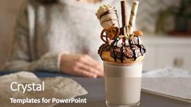  Presentation with milkshake - Presentation theme with cookies cream shake - milkshake donut and other sweets background and a  colored foreground